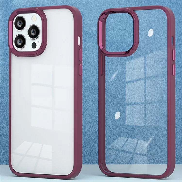 For iPhone 16 Pro Clear Phone Case PC+Silicone Shockproof Back Cover