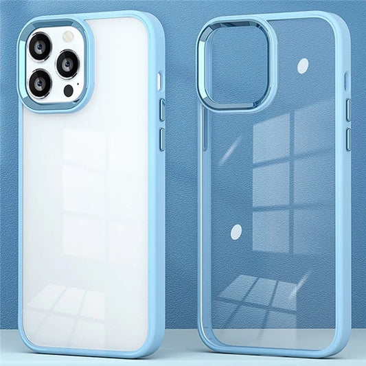 For iPhone 16 Pro Max Clear Phone Case PC+Silicone Shockproof Back Cover