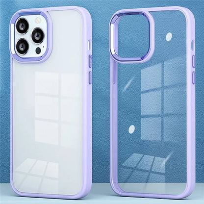 For iPhone 16 Pro Max Clear Phone Case PC+Silicone Shockproof Back Cover