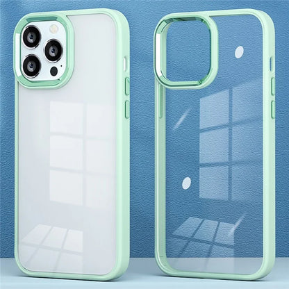 For iPhone 16 Pro Max Clear Phone Case PC+Silicone Shockproof Back Cover