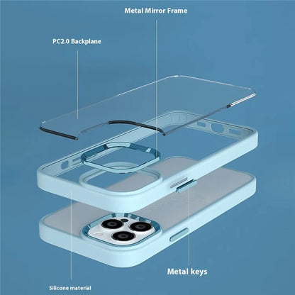 For iPhone 16 Pro Max Clear Phone Case PC+Silicone Shockproof Back Cover