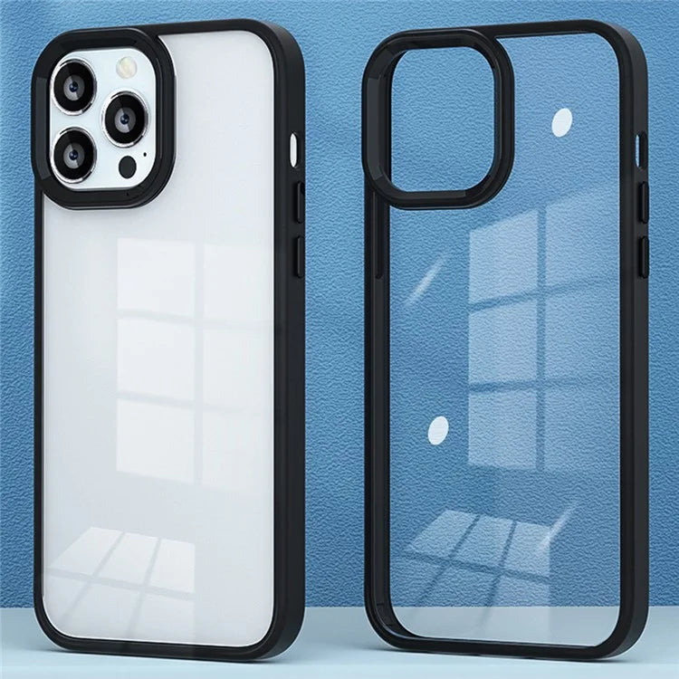 For iPhone 16 Pro Max Clear Phone Case PC+Silicone Shockproof Back Cover