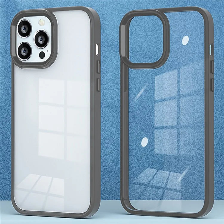 For iPhone 16 Pro Max Clear Phone Case PC+Silicone Shockproof Back Cover