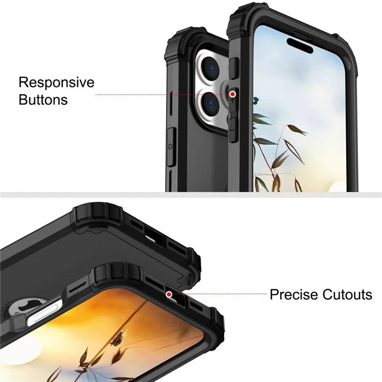 L-Style For iPhone 16 Pro Case Shockproof PC + TPU Phone Back Cover