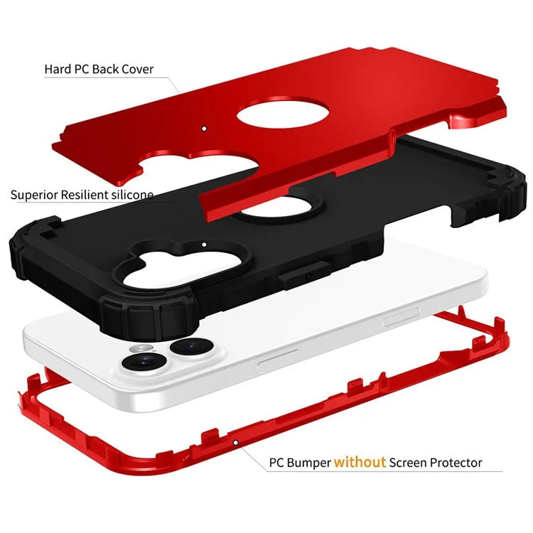 L-Style For iPhone 16 Plus Case Shockproof PC + TPU Phone Back Cover