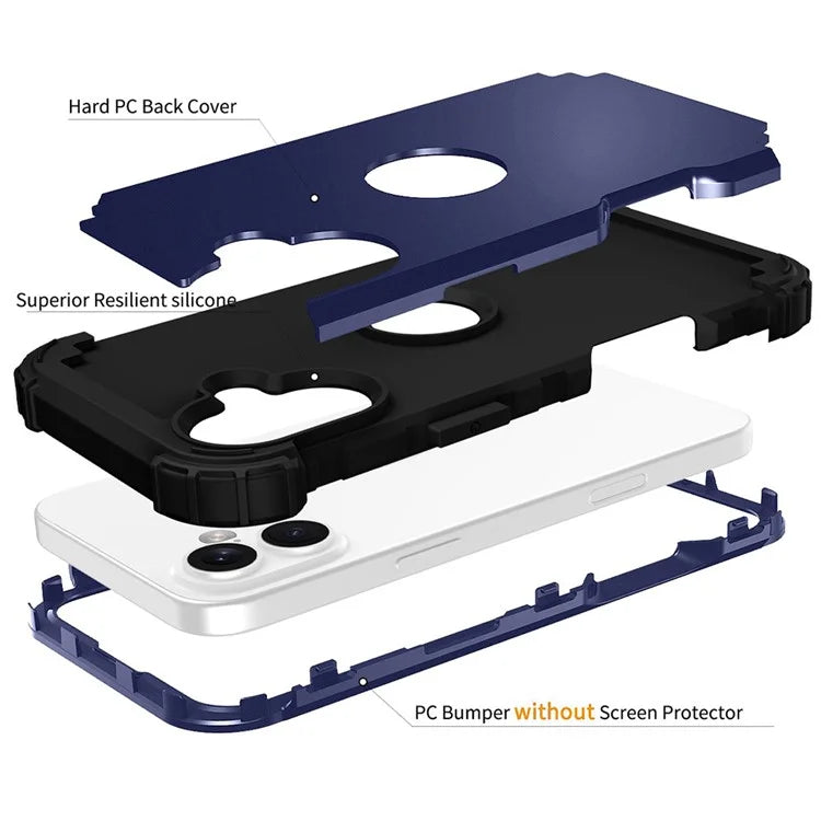 L-Style For iPhone 16 Case Shockproof PC + TPU Phone Back Cover