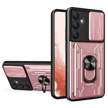 For Samsung Galaxy A55 5G Case PC+TPU Kickstand Phone Back Cover with Camera Slider