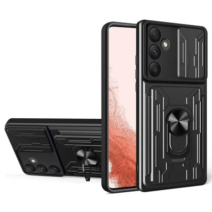 For Samsung Galaxy A35 5G Case PC+TPU Kickstand Phone Back Cover with Camera Slider