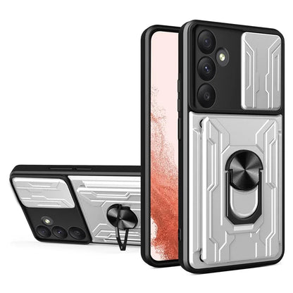 For Samsung Galaxy A35 5G Case PC+TPU Kickstand Phone Back Cover with Camera Slider