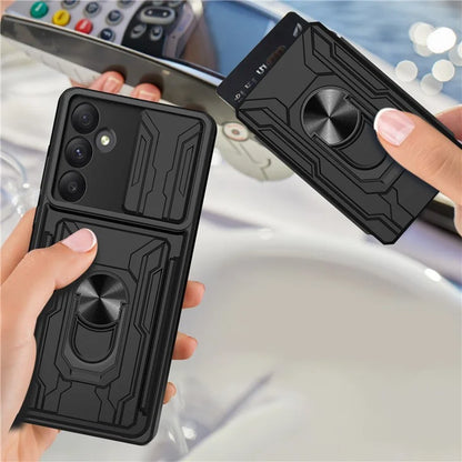 For Samsung Galaxy A35 5G Case PC+TPU Kickstand Phone Back Cover with Camera Slider
