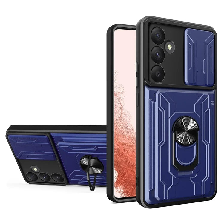 For Samsung Galaxy A35 5G Case PC+TPU Kickstand Phone Back Cover with Camera Slider