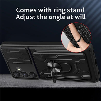 For Samsung Galaxy A35 5G Case PC+TPU Kickstand Phone Back Cover with Camera Slider
