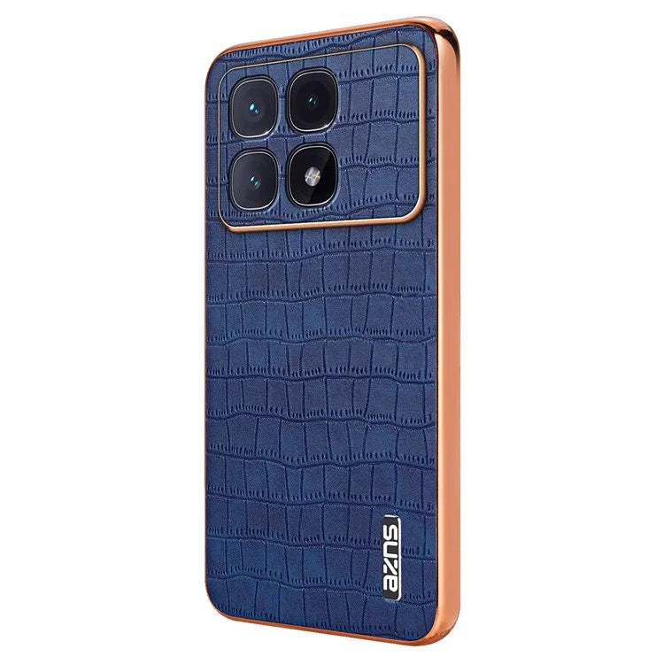 AZNS For Xiaomi Redmi K70 Ultra Case Electroplating Crocodile Texture PU+TPU Phone Cover
