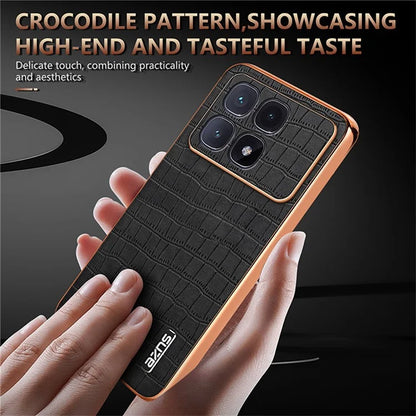 AZNS For Xiaomi Redmi K70 Ultra Case Electroplating Crocodile Texture PU+TPU Phone Cover