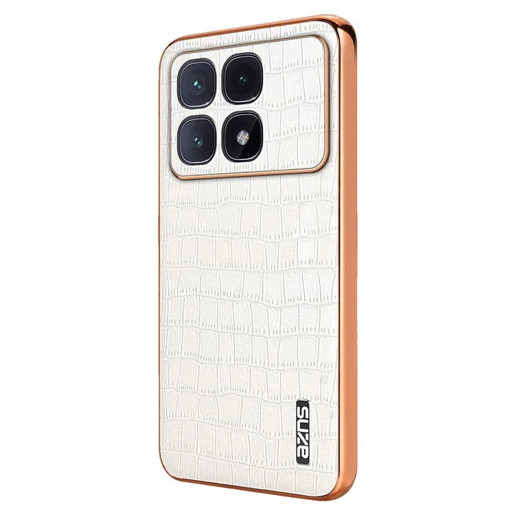 AZNS For Xiaomi Redmi K70 Ultra Case Electroplating Crocodile Texture PU+TPU Phone Cover
