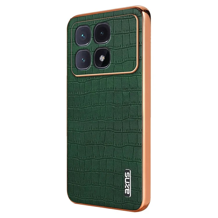 AZNS For Xiaomi Redmi K70 Ultra Case Electroplating Crocodile Texture PU+TPU Phone Cover