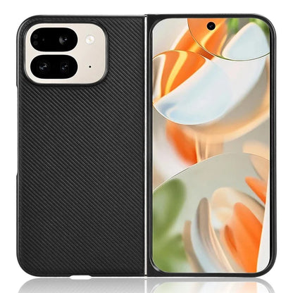 For Google Pixel 9 Pro Fold 5G Case Carbon Fiber Texture Shockproof PU+PC Phone Cover