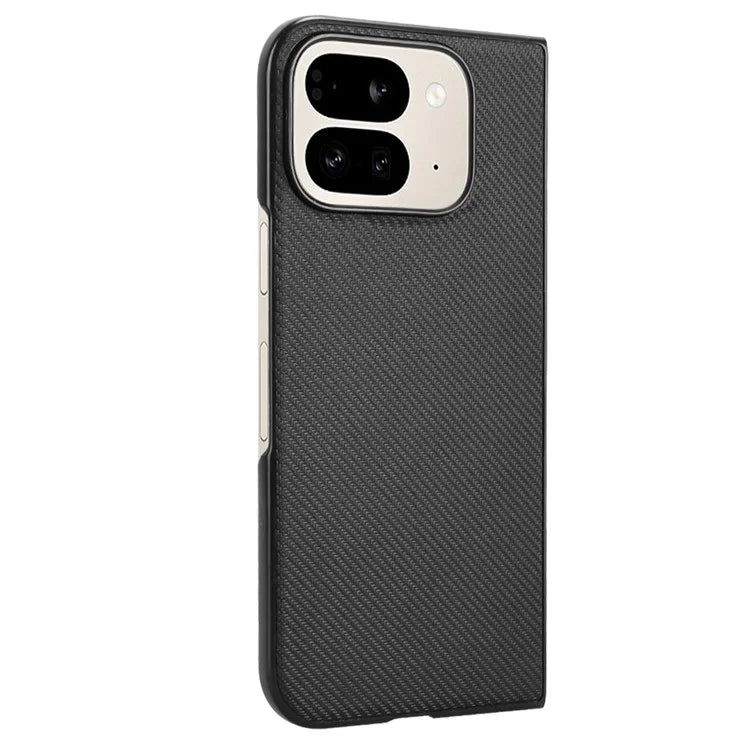 For Google Pixel 9 Pro Fold 5G Case Carbon Fiber Texture Shockproof PU+PC Phone Cover
