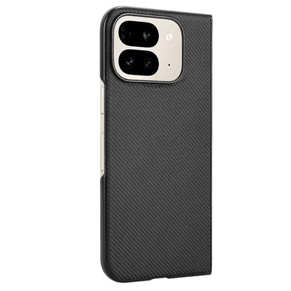For Google Pixel 9 Pro Fold 5G Case Carbon Fiber Texture Shockproof PU+PC Phone Cover