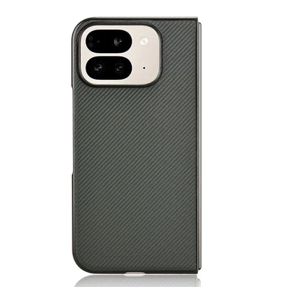 For Google Pixel 9 Pro Fold 5G Case Carbon Fiber Texture Shockproof PU+PC Phone Cover
