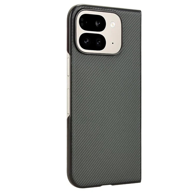For Google Pixel 9 Pro Fold 5G Case Carbon Fiber Texture Shockproof PU+PC Phone Cover