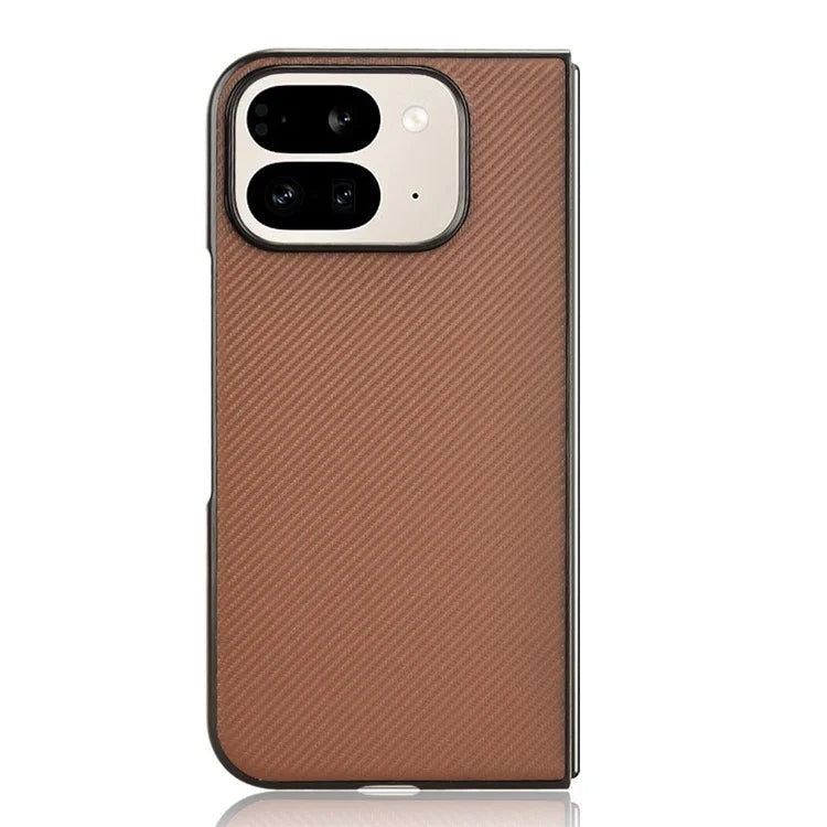 For Google Pixel 9 Pro Fold 5G Case Carbon Fiber Texture Shockproof PU+PC Phone Cover