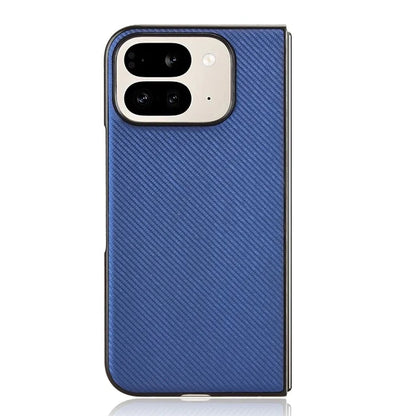 For Google Pixel 9 Pro Fold 5G Case Carbon Fiber Texture Shockproof PU+PC Phone Cover