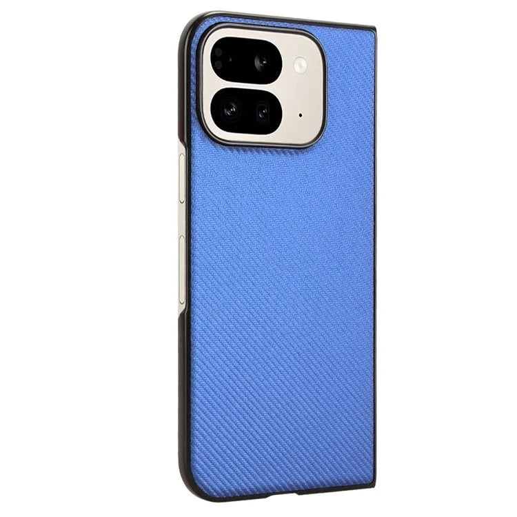 For Google Pixel 9 Pro Fold 5G Case Carbon Fiber Texture Shockproof PU+PC Phone Cover