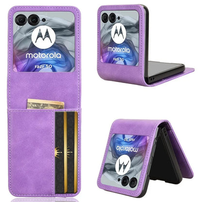 For Motorola Razr 50 5G Wallet Case Shockproof Leather Phone Cover