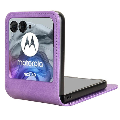 For Motorola Razr 50 5G Wallet Case Shockproof Leather Phone Cover