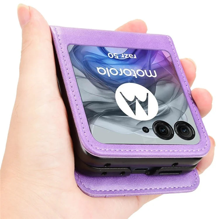 For Motorola Razr 50 5G Wallet Case Shockproof Leather Phone Cover