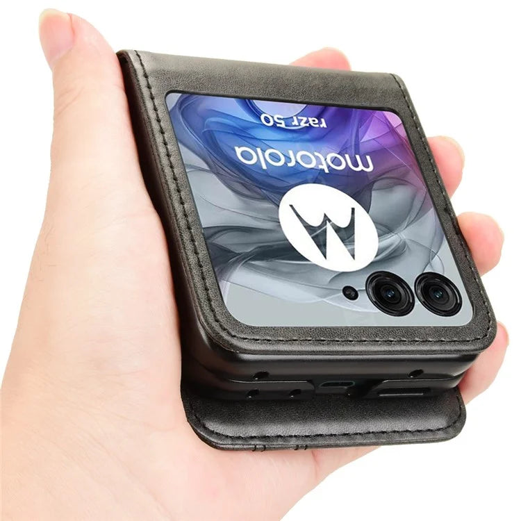 For Motorola Razr 50 5G Wallet Case Shockproof Leather Phone Cover