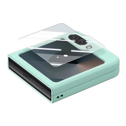 For Samsung Galaxy Z Flip6 5G Case Ring Kickstand PC Phone Cover with Tempered Glass Rear Screen Film