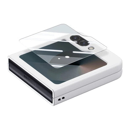 For Samsung Galaxy Z Flip6 5G Case Ring Kickstand PC Phone Cover with Tempered Glass Rear Screen Film