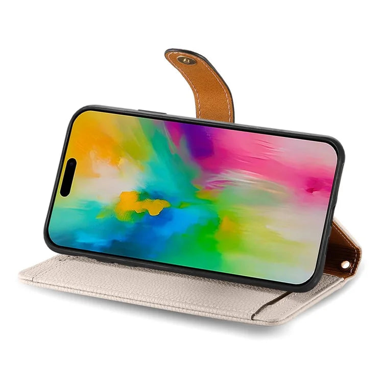 For iPhone 16 Case RFID Blocking Zipper Pocket Leather Wallet Phone Cover