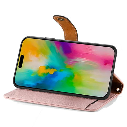 For iPhone 16 Case RFID Blocking Zipper Pocket Leather Wallet Phone Cover