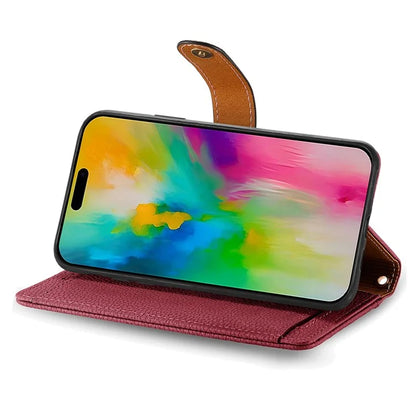 For iPhone 16 Case RFID Blocking Zipper Pocket Leather Wallet Phone Cover