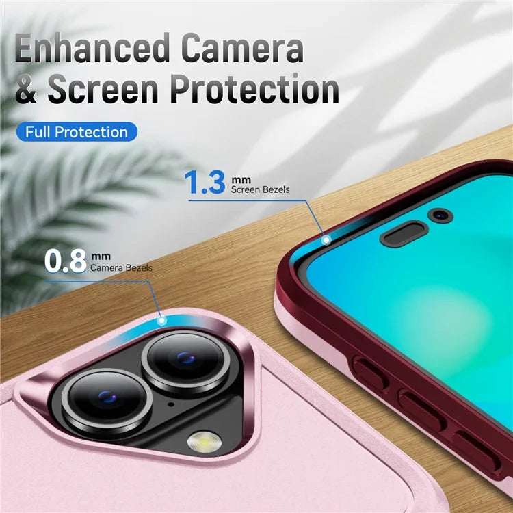 For iPhone 16 Case PC+TPU Military Grade Drop Protective Phone Cover