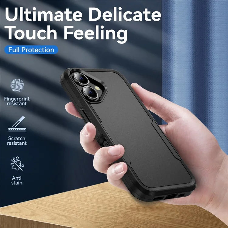 For iPhone 16 Case PC+TPU Military Grade Drop Protective Phone Cover
