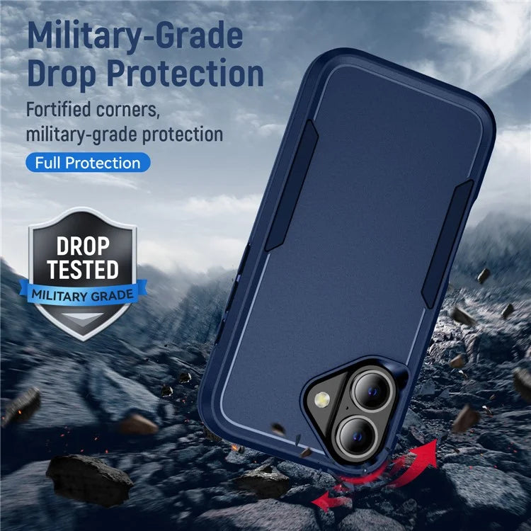 For iPhone 16 Case PC+TPU Military Grade Drop Protective Phone Cover