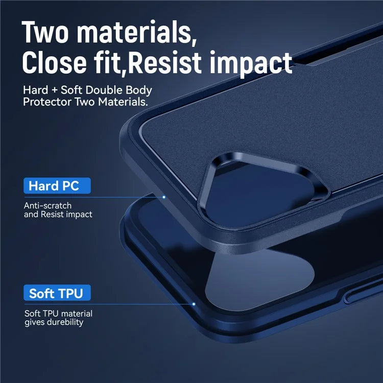 For iPhone 16 Case PC+TPU Military Grade Drop Protective Phone Cover
