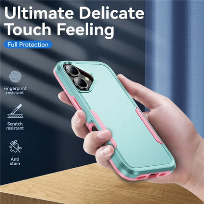 For iPhone 16 Case PC+TPU Military Grade Drop Protective Phone Cover