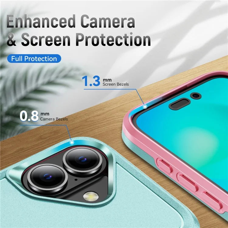 For iPhone 16 Case PC+TPU Military Grade Drop Protective Phone Cover