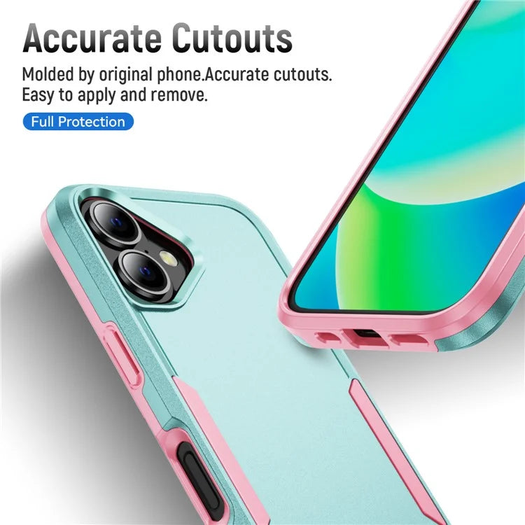 For iPhone 16 Case PC+TPU Military Grade Drop Protective Phone Cover