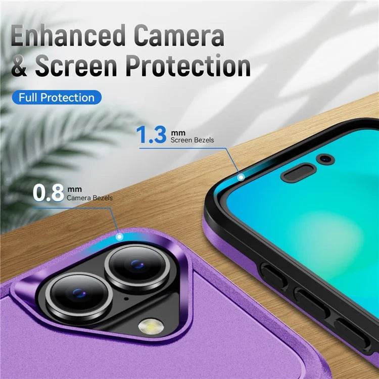 For iPhone 16 Case PC+TPU Military Grade Drop Protective Phone Cover