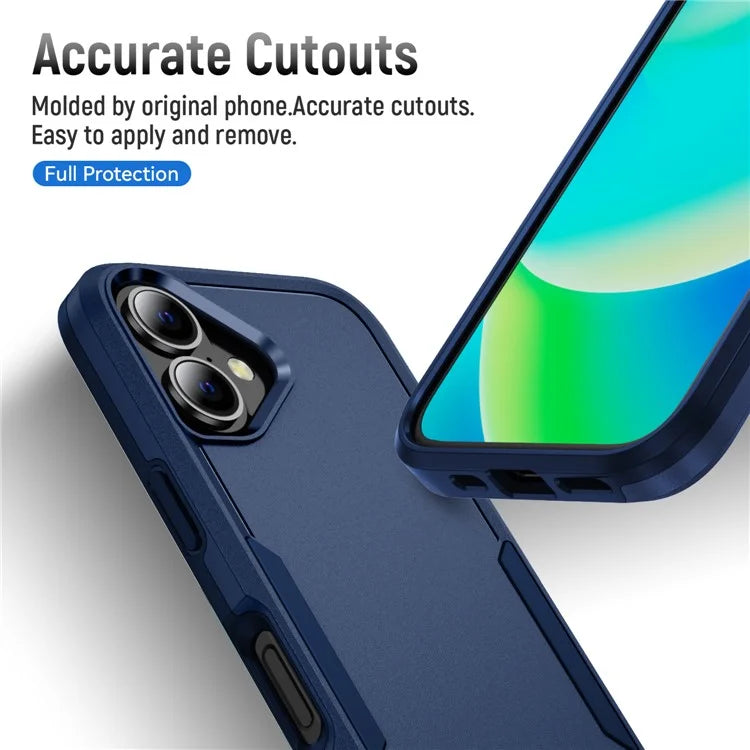 For iPhone 16 Plus Case PC+TPU Military Grade Drop Protective Phone Cover