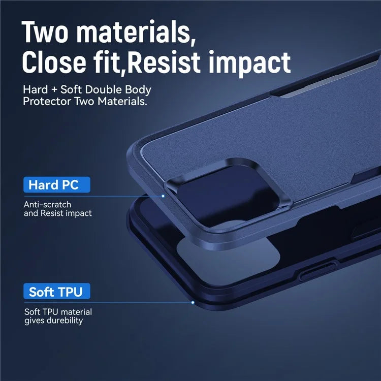 For iPhone 16 Pro Case PC+TPU Military Grade Drop Protective Phone Cover