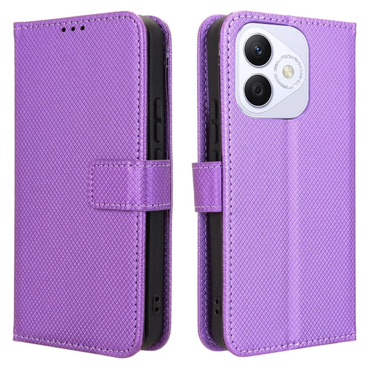 For Honor X60i 5G Case PU Leather Diamond Texture Wallet Phone Cover