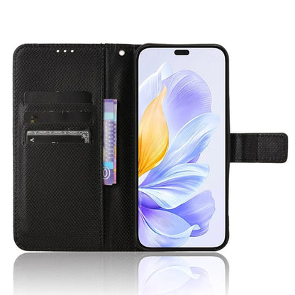 For Honor X60i 5G Case PU Leather Diamond Texture Wallet Phone Cover