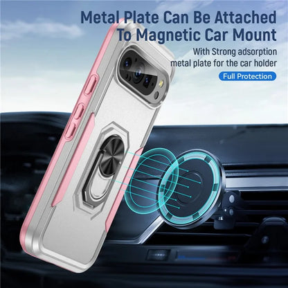 For Google Pixel 9 / Pixel 9 Pro Case Military Grade Ring Kickstand PC+TPU Phone Cover